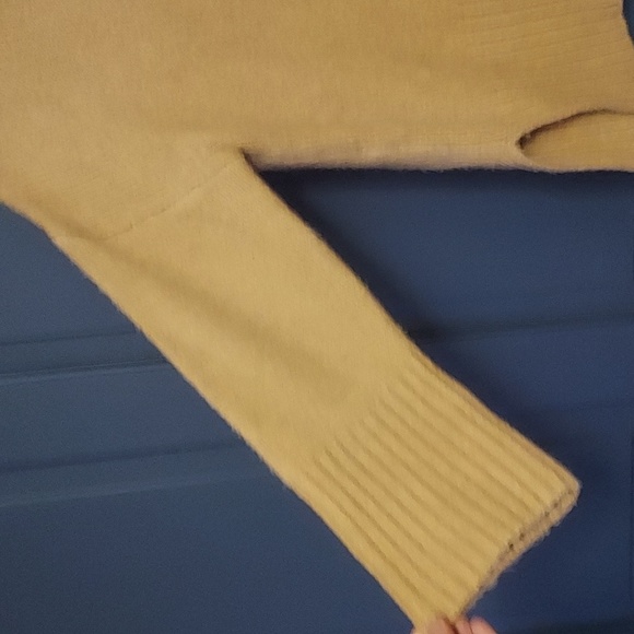 Topshop chunky oversized sweater taupe tan stretchy super soft fluffy size 4-6 - Picture 2 of 5